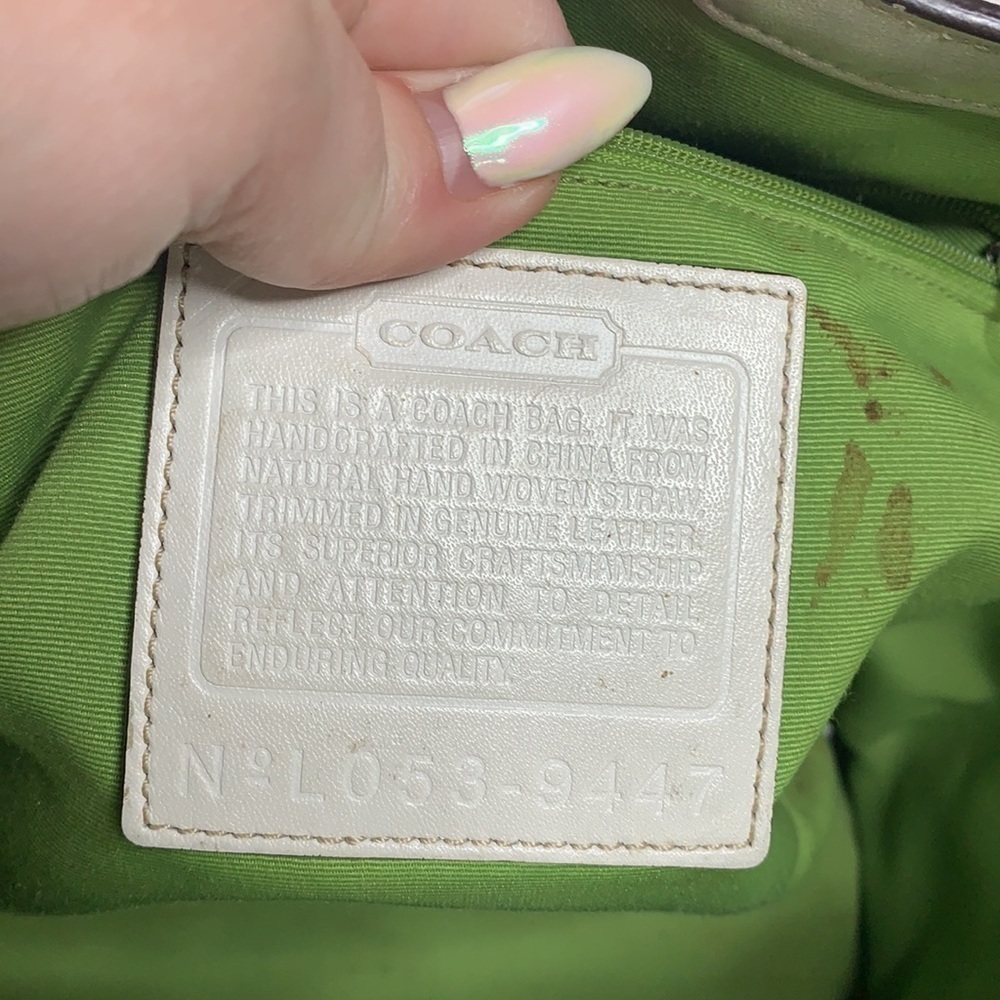 COACH Bees And Flowers Appliqué Burlap And Leather - Picture 13 of 14